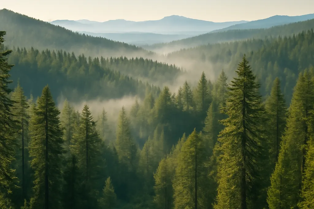 Paysage sauvage d’une réserve naturelle russe évoquant la taïga et les zapovedniks